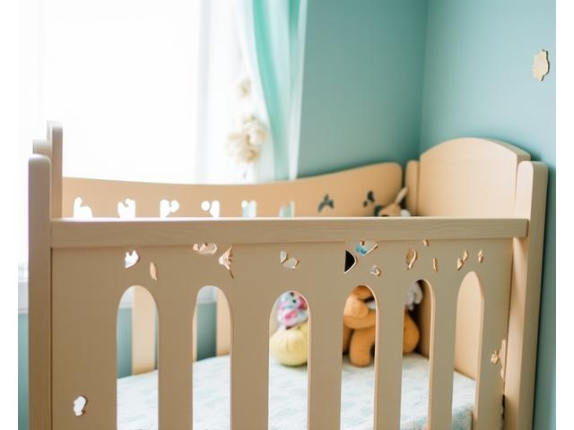 Maple baby crib with forest motif