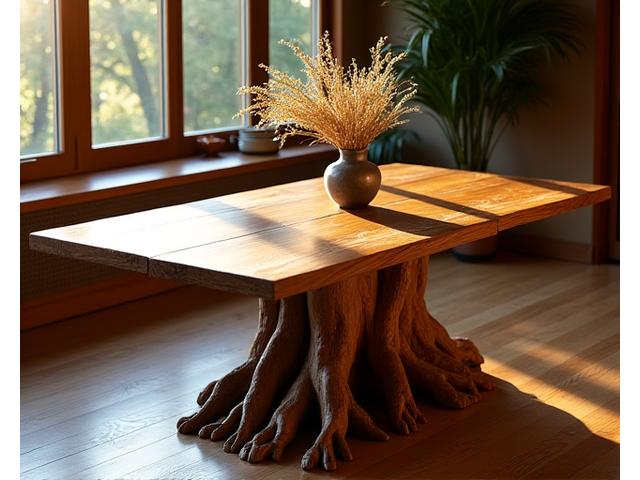 Reclaimed elm dining table